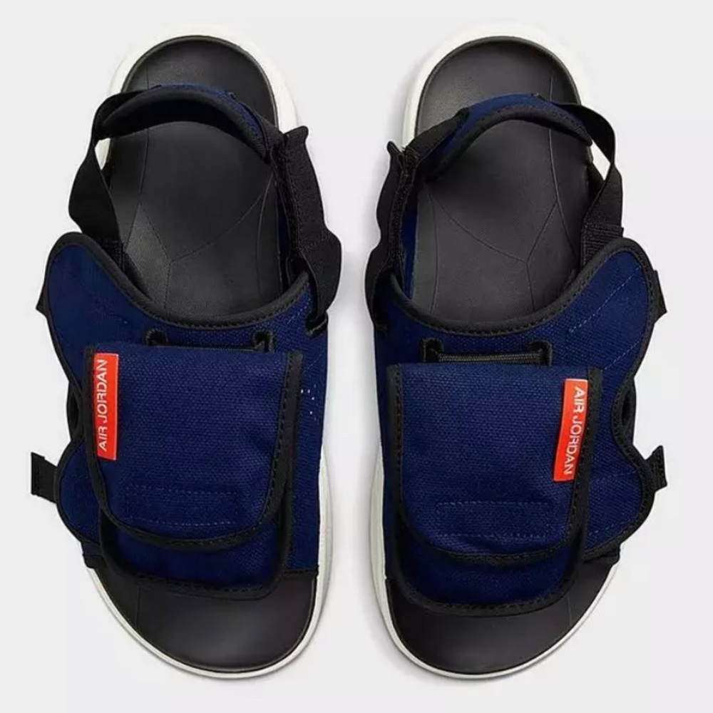 NIKE Air Jordan LS Slides - Size US 10 - Deep Royal Blue/Orange (CZ0941-400)